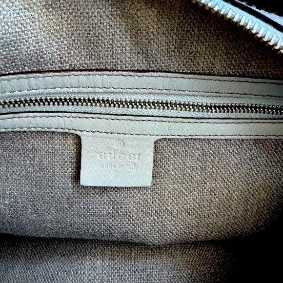 Gucci Beige and Metallic Monogram Charmy
Boston Bag - EUC - Picture 7 of 10